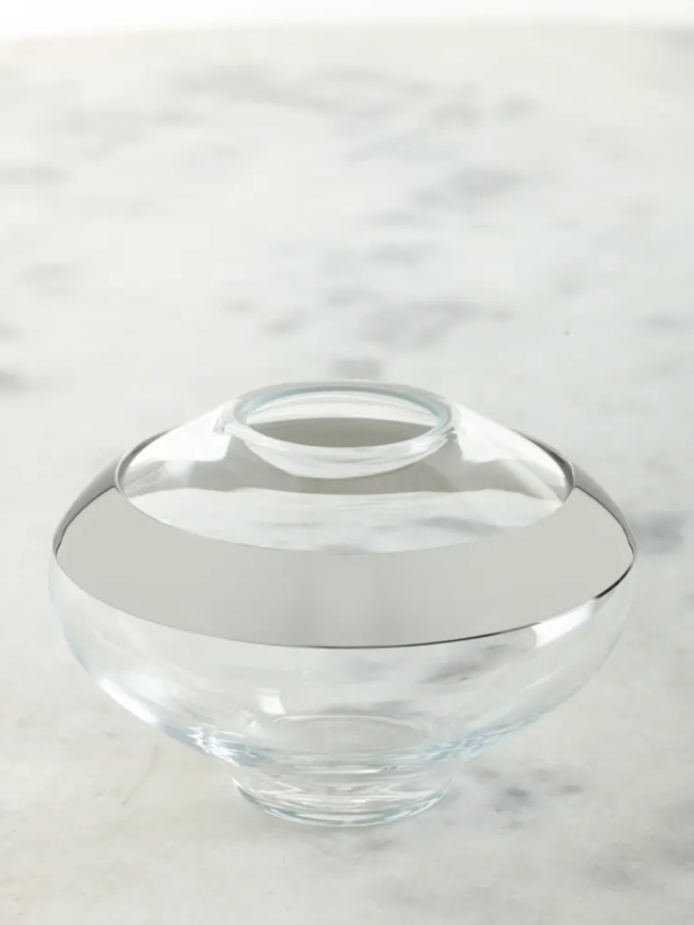Georg Jensen Duo Small Vase — Mouth-Blown Glass & Stainless Steel